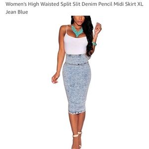High Waist Denim Skirt